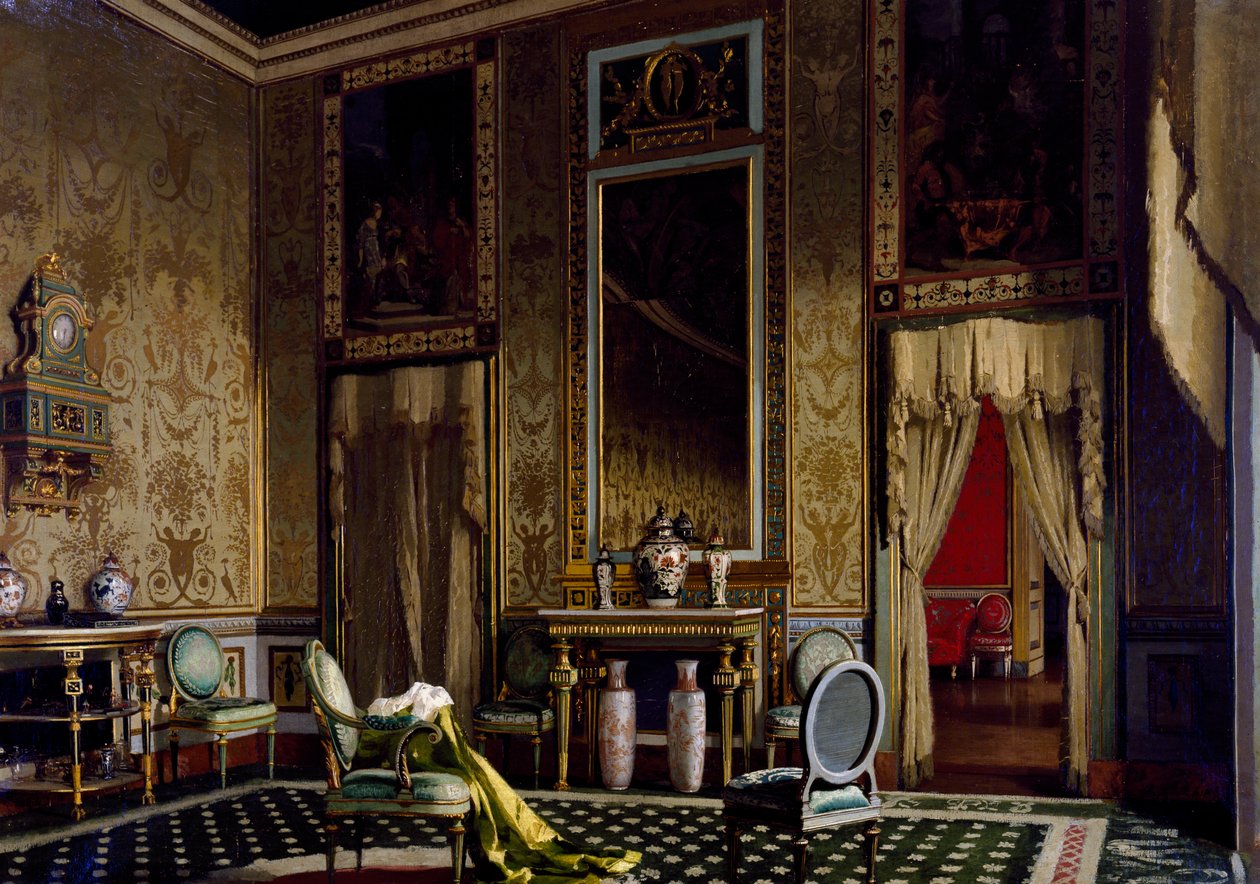 Rum i empirestil, maleri af Francesco Didioni (1839-1895), olie på lærred, 62x88 cm af Francesco Didioni