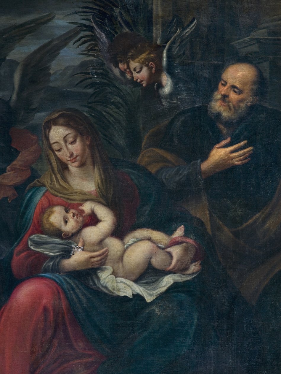 Tilbedelse af hyrderne, detalje af Francesco Fabbrica