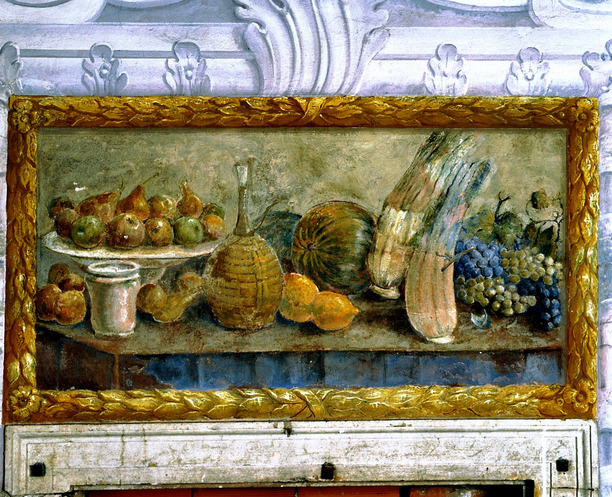 Stilleben med tidsler (fresco) af Francesco Ferrari