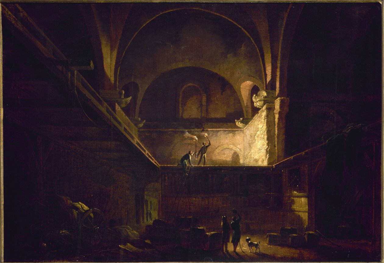 Le Tonnelier du palais des thermes de Julien, ca. 1800 (olie på papir på lærred) af Francesco Fidanza