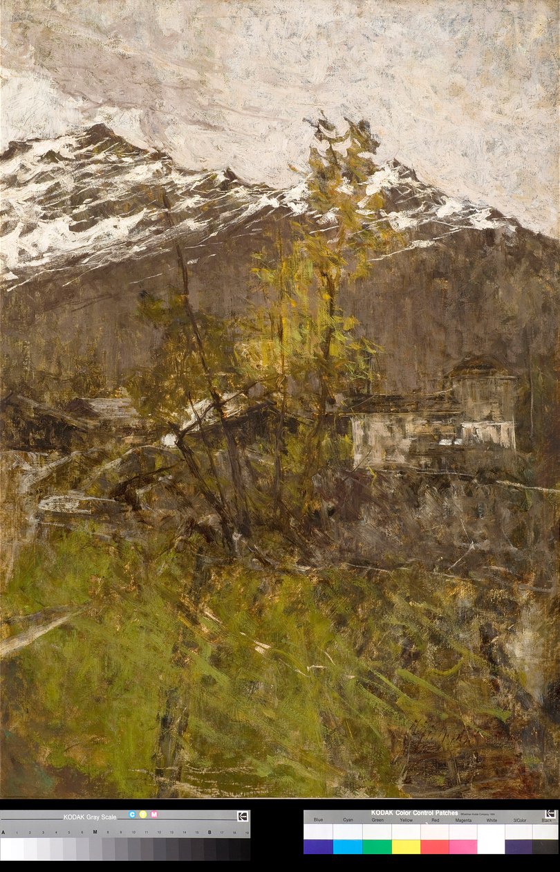 Den første sne, landskab Maleri af Francesco Filippini (1853-1895) 1889 Privat samling af Francesco Filippini