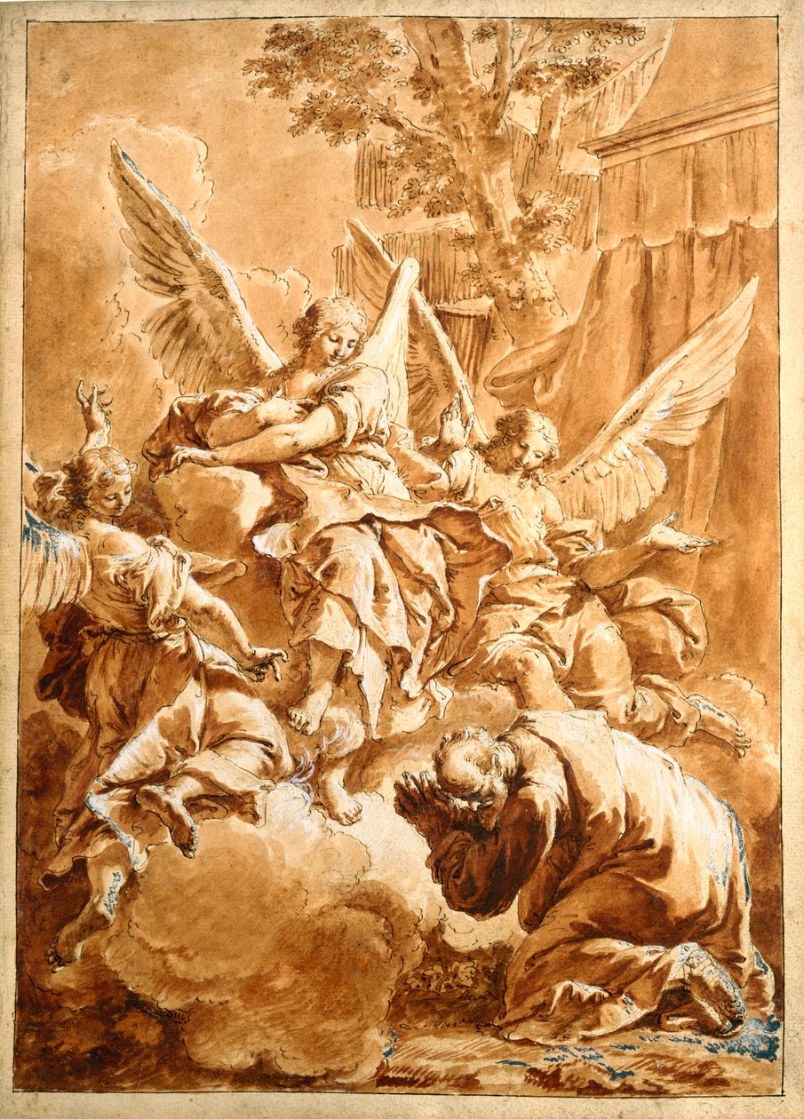 Abraham og de tre engle af Francesco Fontebasso