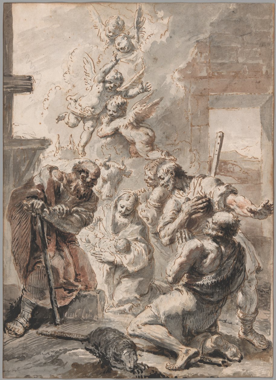Tilbedelse af hyrderne af Francesco Fontebasso