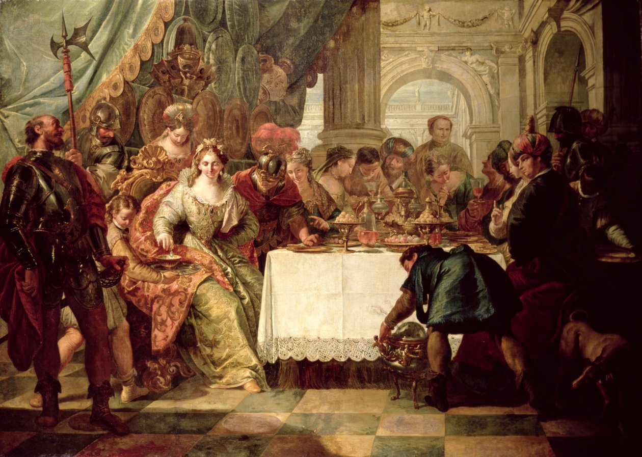 Kleopatras banket af Francesco Fontebasso