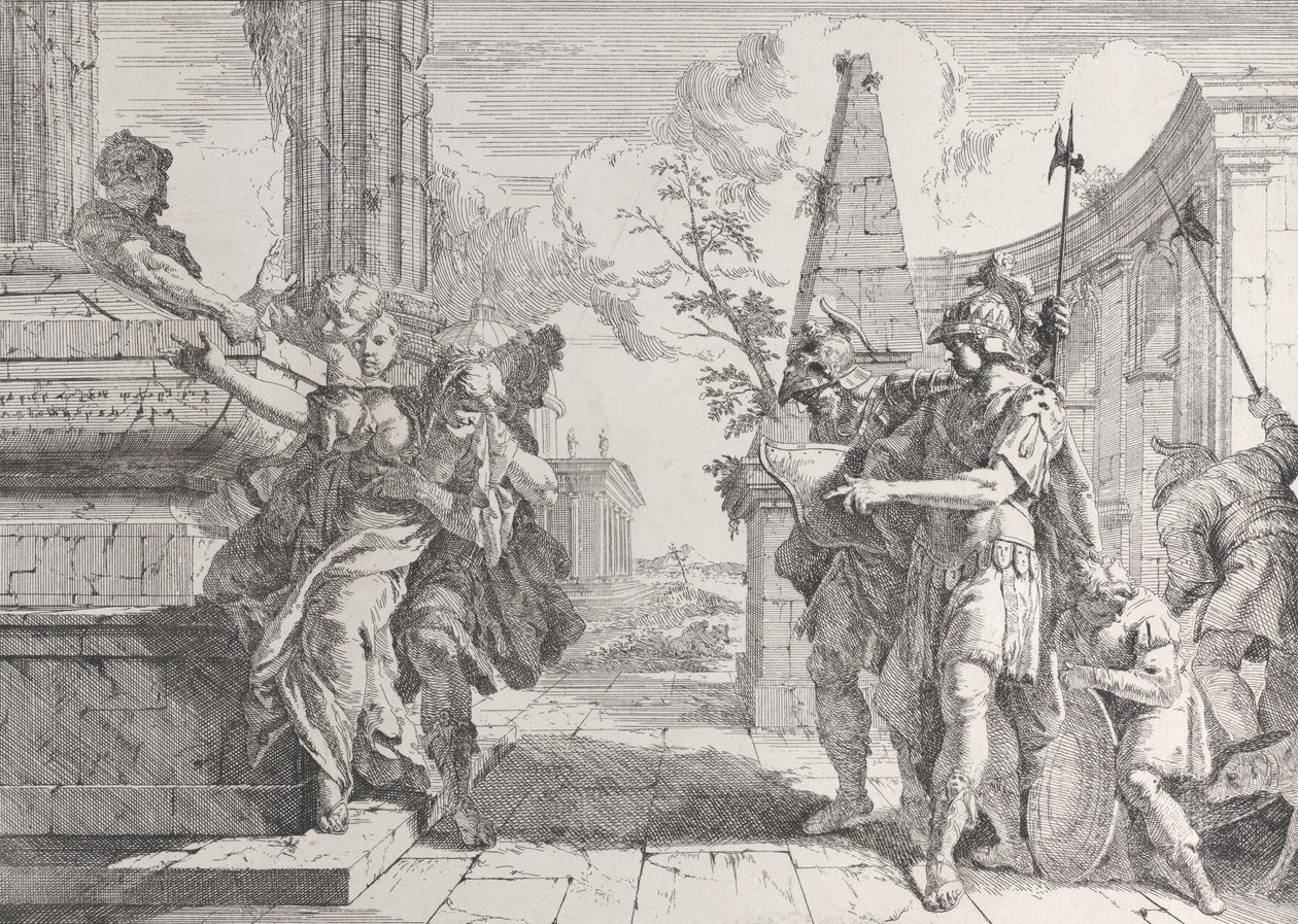 The Sacrifice of Polyxena, from Bacchanals and Histories, 1744., 1744. af Francesco Fontebasso
