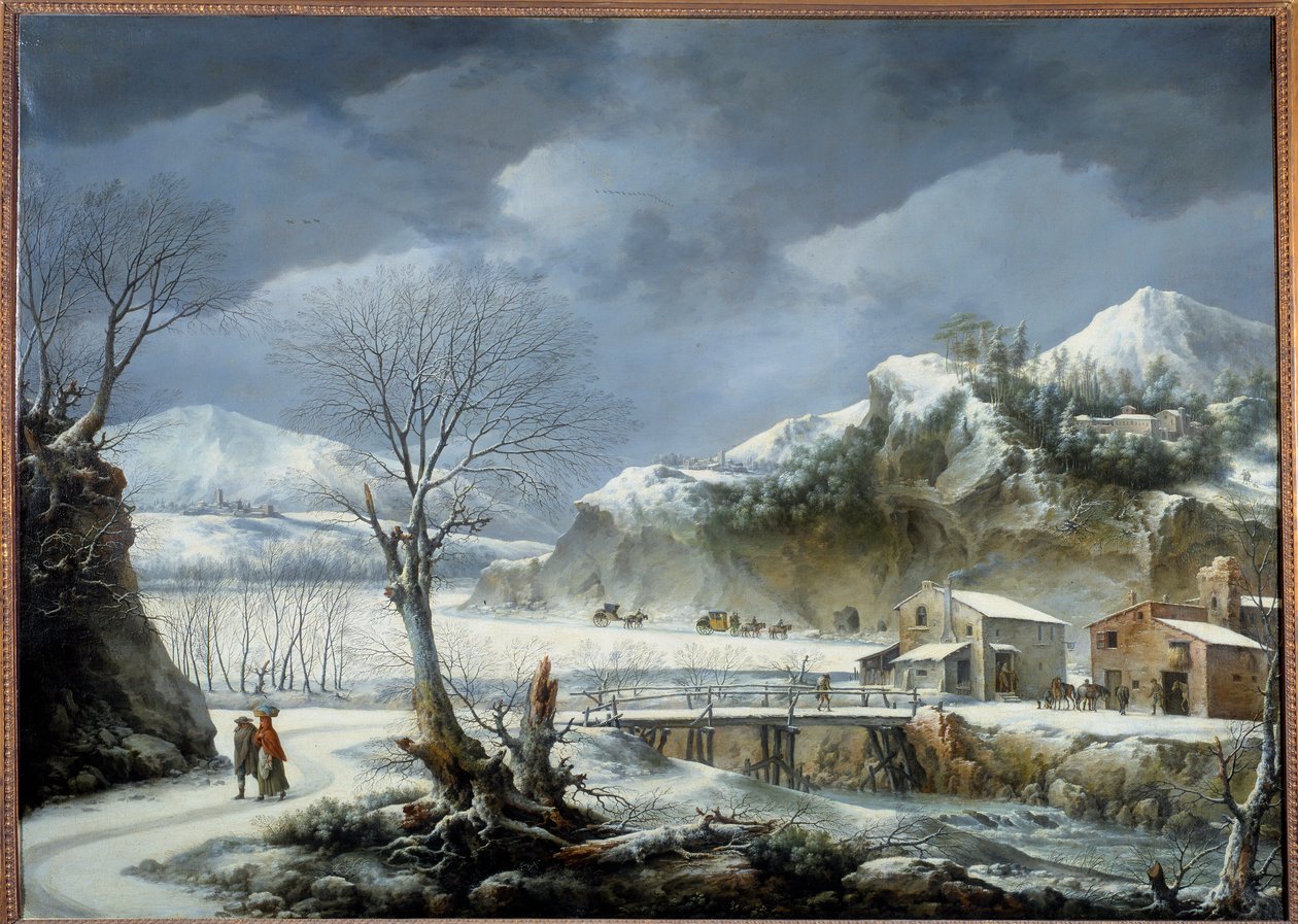 Vinterlandskabsmaleri af Francesco Foschi (død 1805) 1700-tallet Lille, Museum of Fine Arts af Francesco Foschi