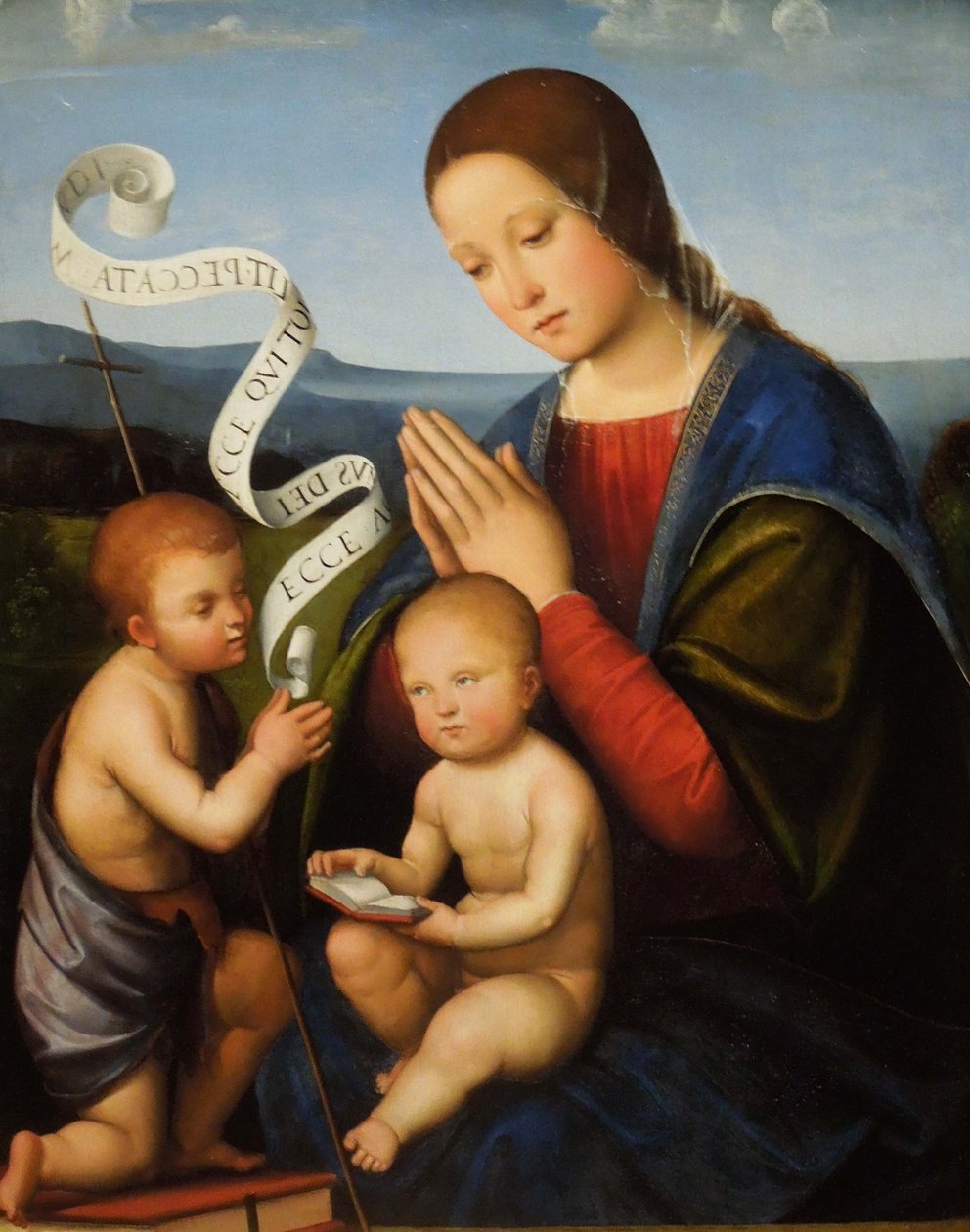 Francesco Francia - Jomfruen og barnet med Sankt Johannes af Francesco Francia
