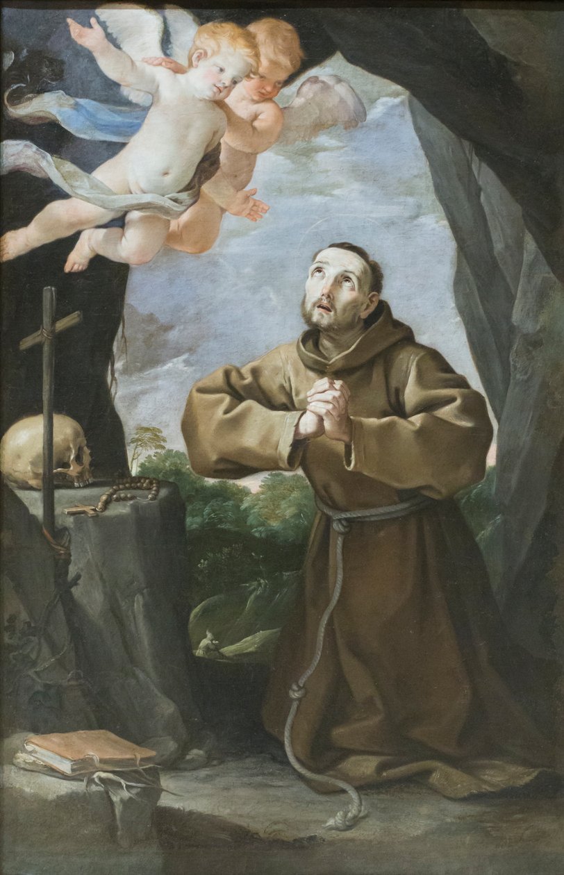 Den hellige Frans tilbeder korset, ca. 1630-40 (olie på lærred) af Francesco Giovanni Gessi