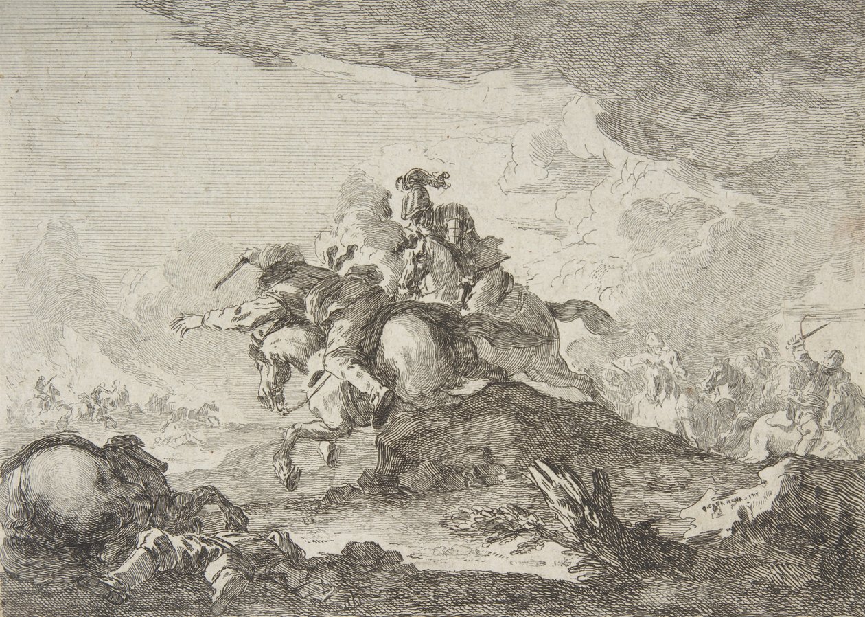 Cavalry Charge, midten til slutningen af det 18. århundrede. af Francesco Giuseppe Casanova