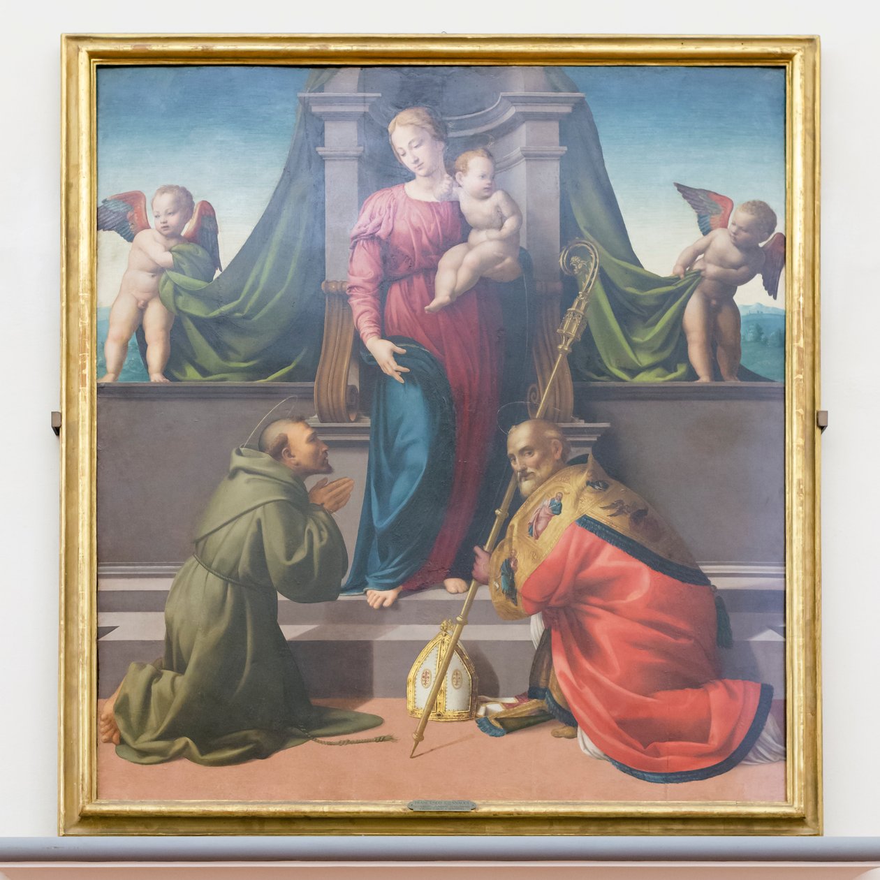 Madonna og barn med den hellige Frans og Zenobius af Francesco Granacci