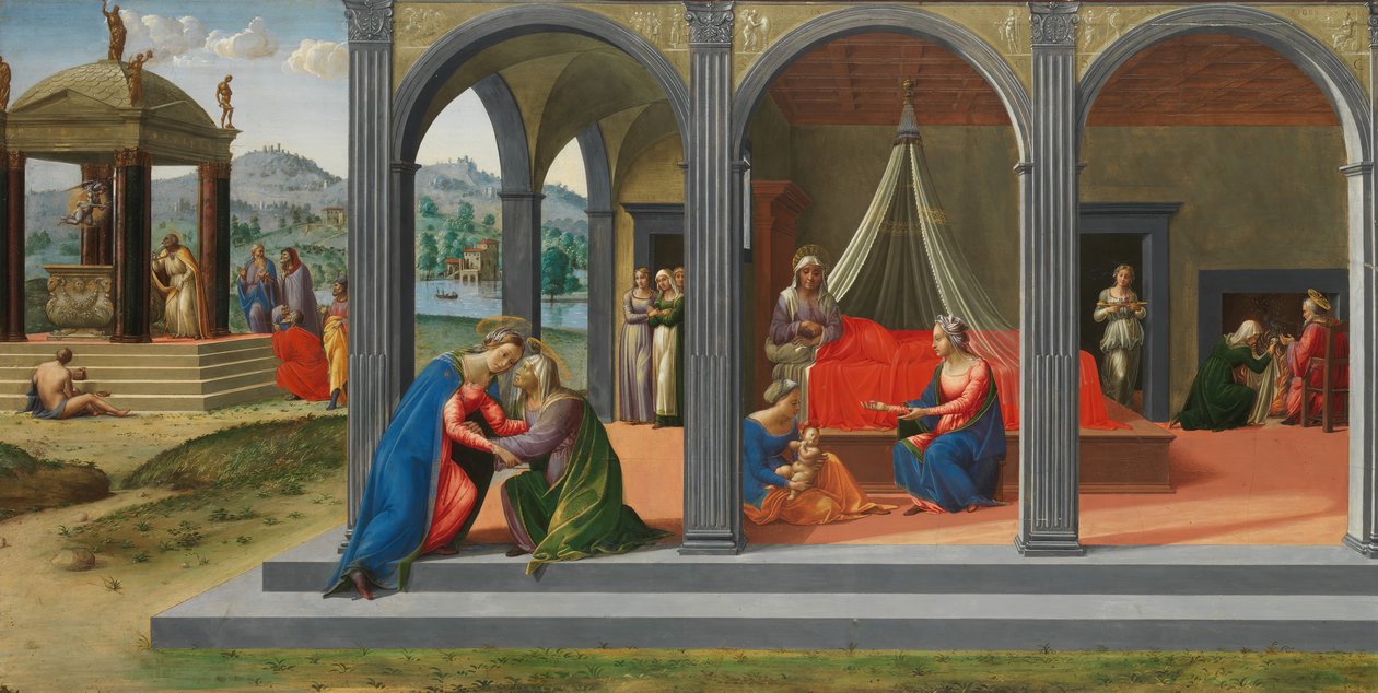 Scener fra Johannes Døberens liv, ca. 1506-7. af Francesco Granacci