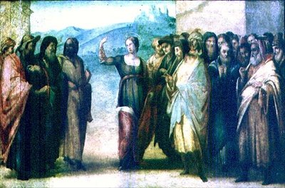 Tvisten mellem den hellige Katarina af Alexandria (panel) af Francesco Granacci