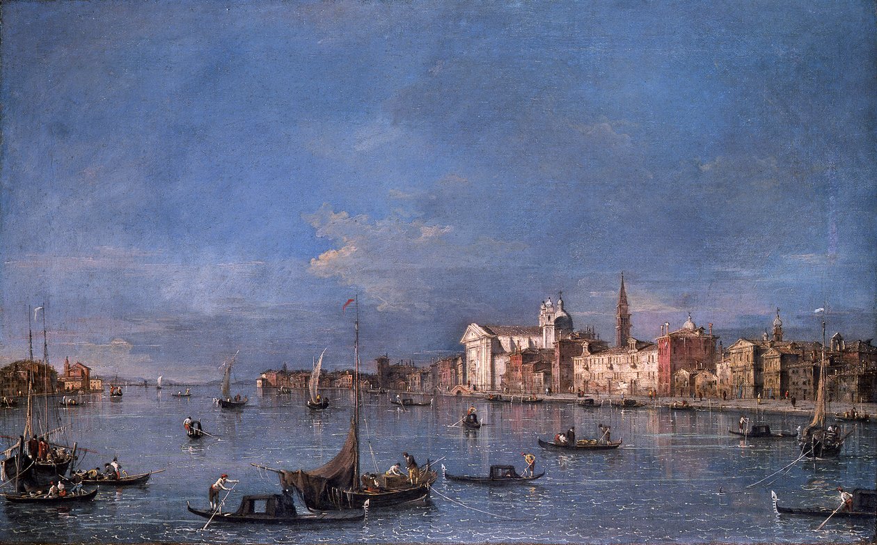Udsigt over Giudecca-kanalen mod nordvest med Zattere af Francesco Guardi