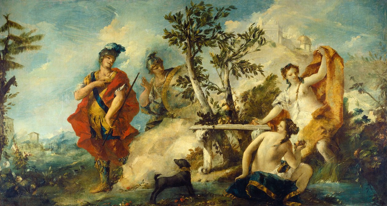 Carlo og Ubaldo modstår Armidas nymfers fortryllelser, 17501755 af Francesco Guardi