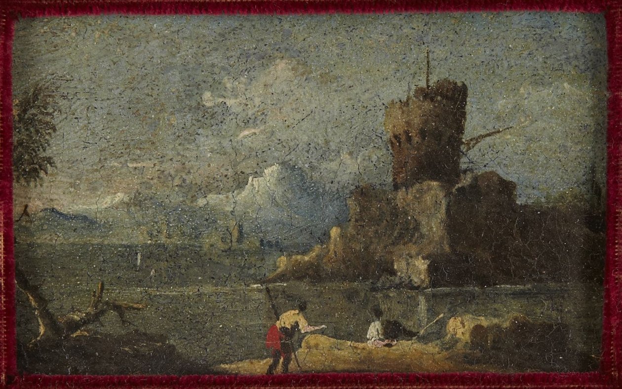 Kystscene med fæstning af Francesco Guardi