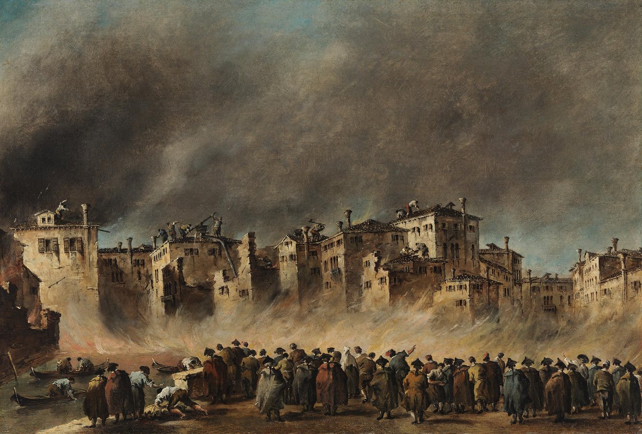 Branden i San Marcuola-kvarteret af Francesco Guardi