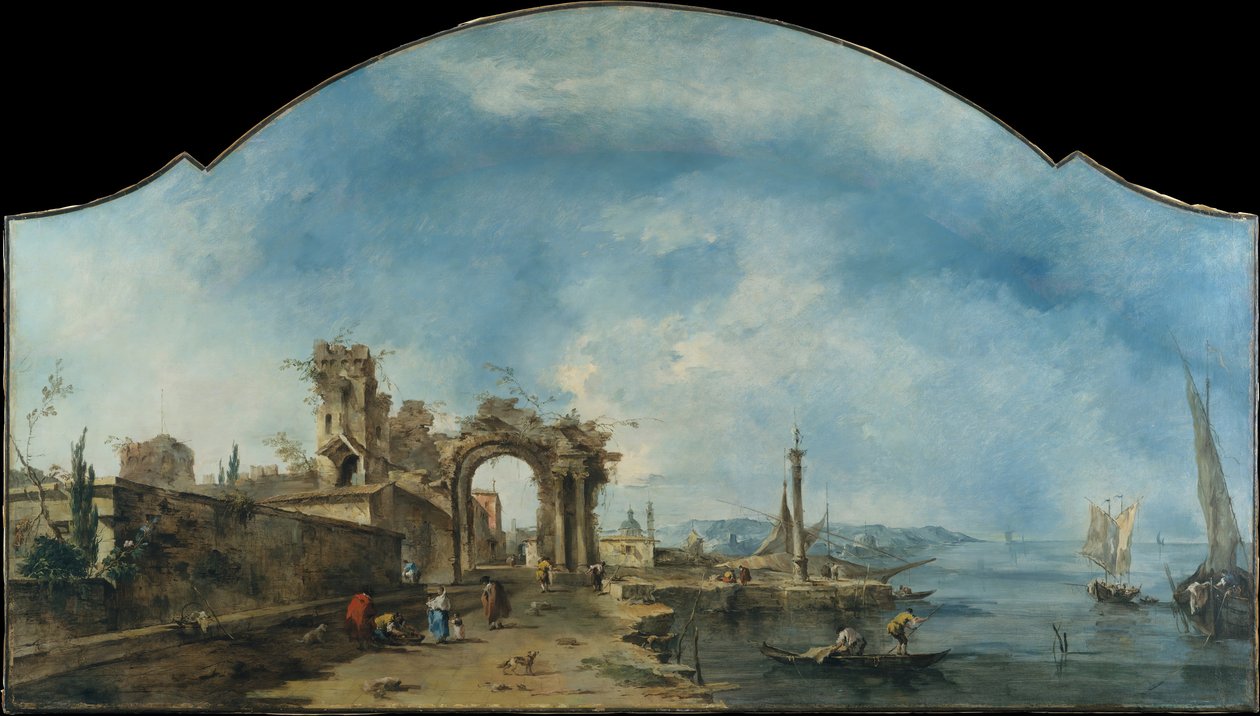 Fantastisk landskab, ca. 1765. af Francesco Guardi