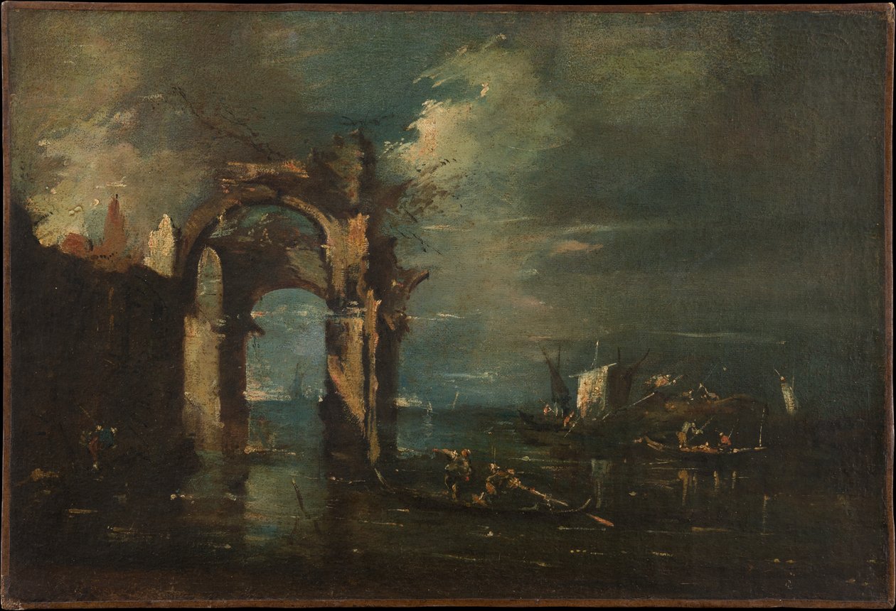 Landskab ved lagunen af Francesco Guardi
