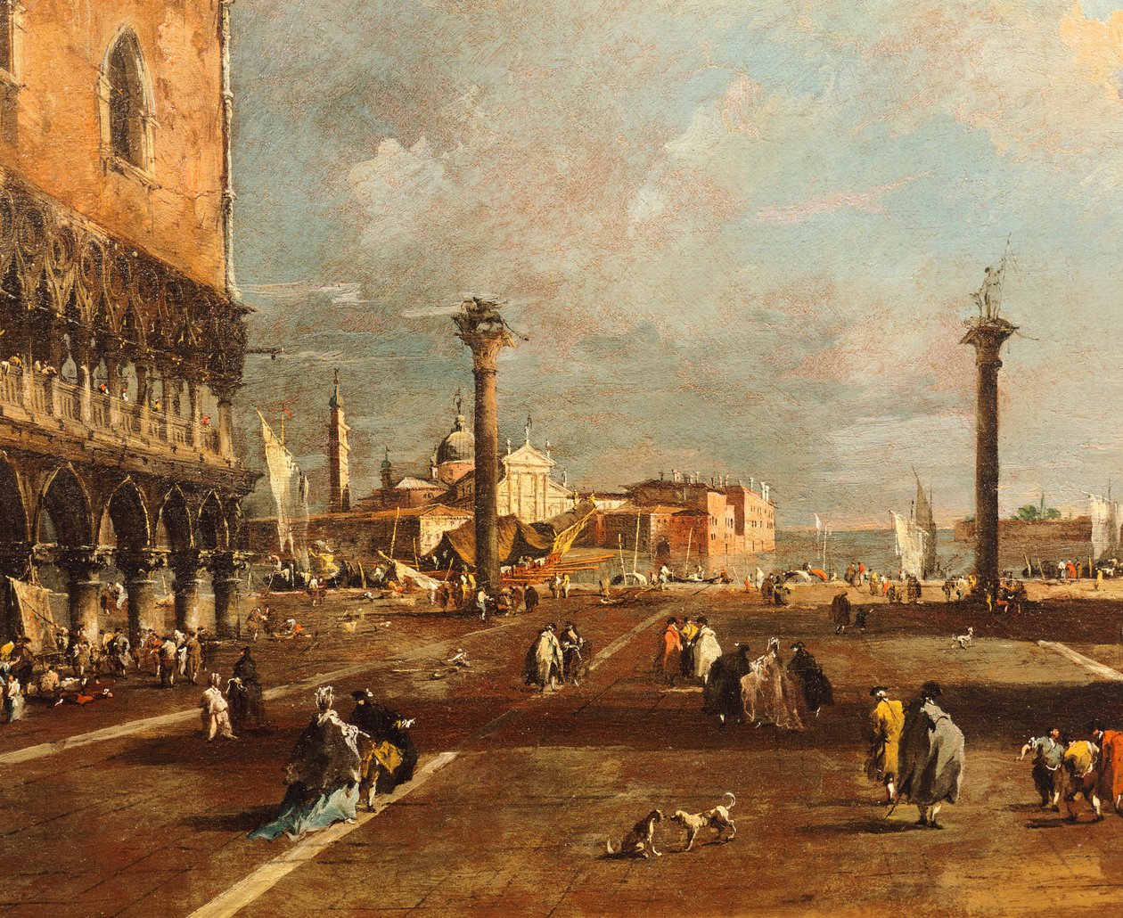 Piazza San Marco mod San Giorgio Maggiore, af Francesco Guardi (1712-1793), olie på lærred, 45x72 cm af Francesco Guardi