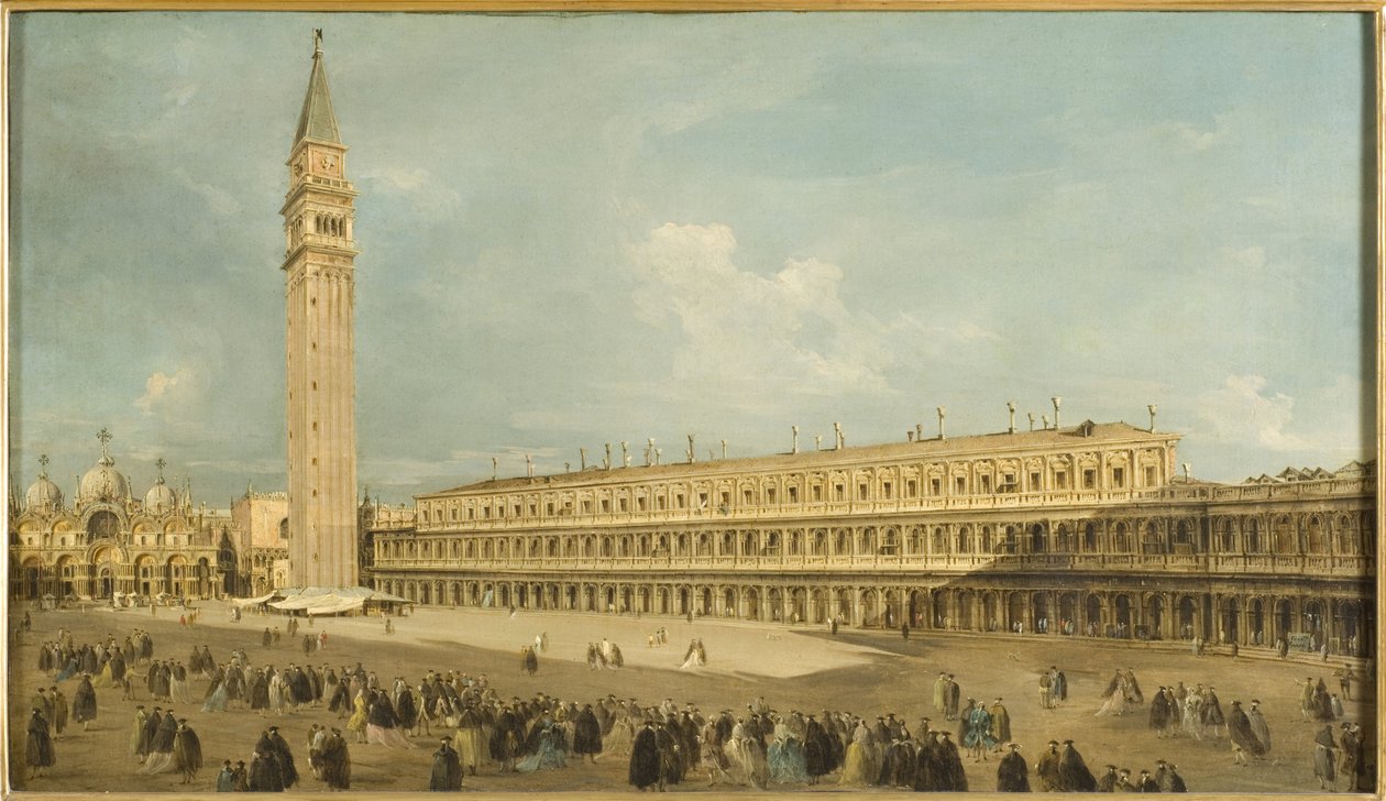 Place Saint Marc, Venedig - Piazza San Marco, Venedig, af Guardi, Francesco (1712-1793). Olie på lærred. Mål: 50x85 cm. Nationalmuseum Stockholm af Francesco Guardi