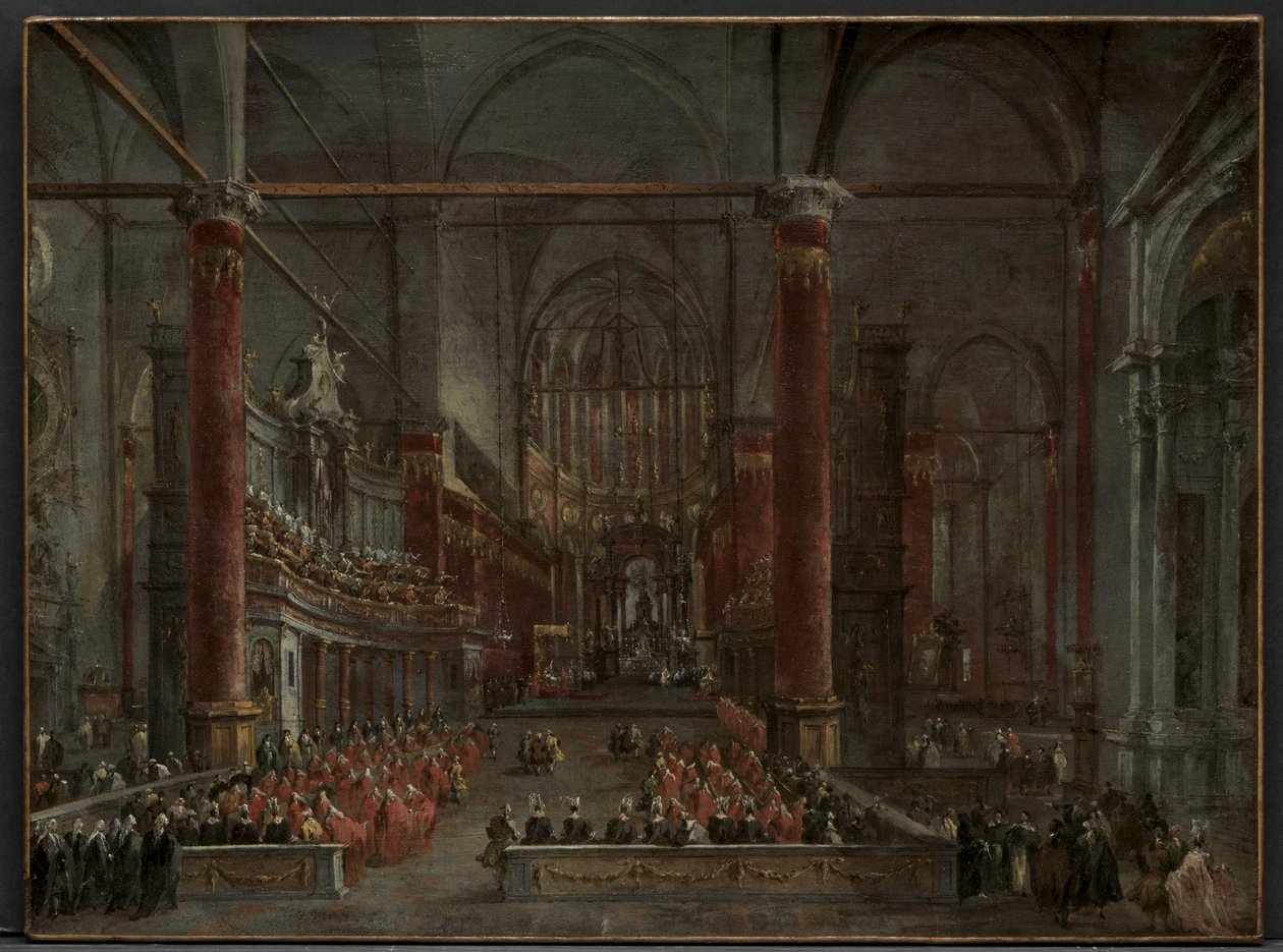 Pavelig ceremoni i SS. Giovanni e Paolo, Venedig, 1782 af Francesco Guardi