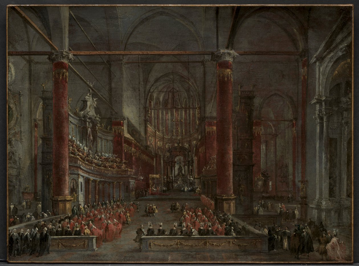 Pavelig ceremoni i SS. Giovanni e Paolo, Venedig, 1782, ca. 1783. af Francesco Guardi