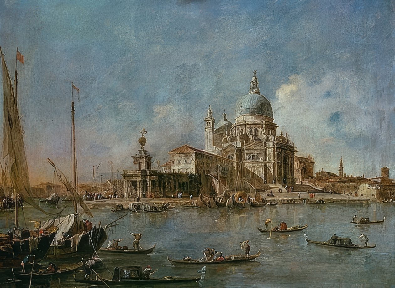 Punta Della Dogana mit der Santa Maria della Salute. Um 1770 af Francesco Guardi