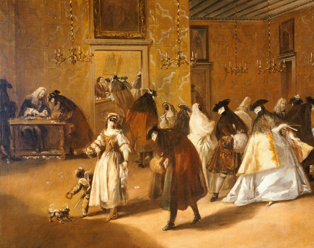 Ridotto (Foyer), af Francesco Guardi (1712-1793), olie på lærred af Francesco Guardi