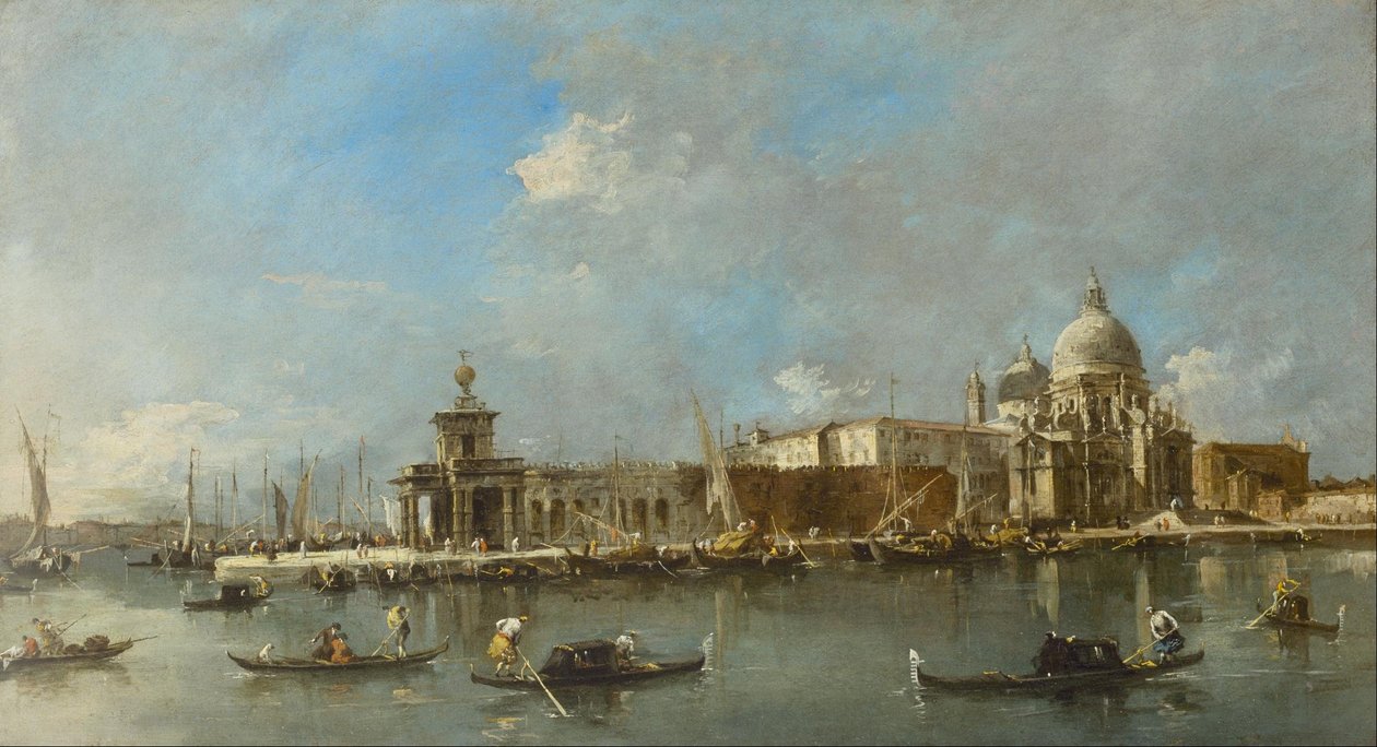 Santa Maria della Salute og Dogana, Venedig af Francesco Guardi