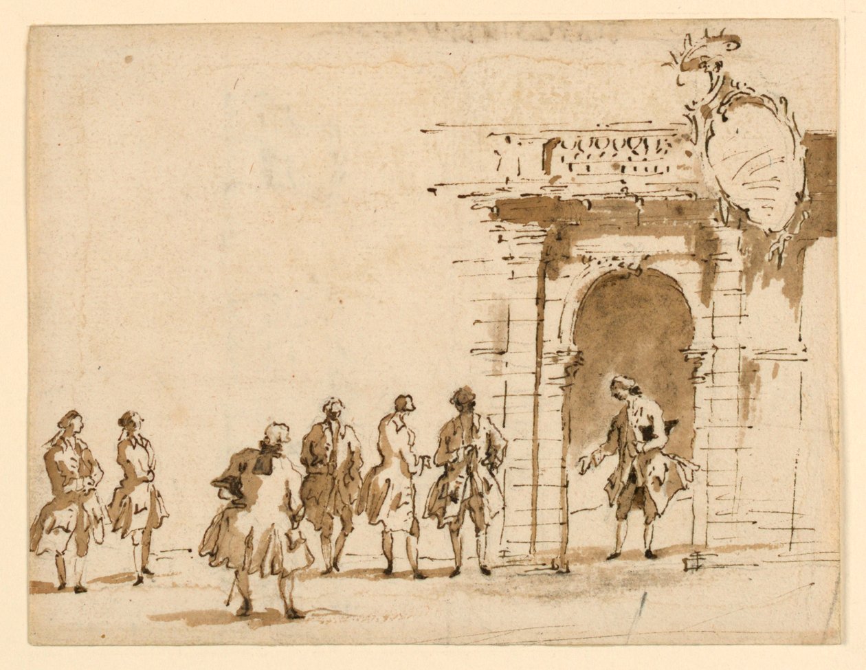 Skitse til en reception på Palazzo Surian af Francesco Guardi