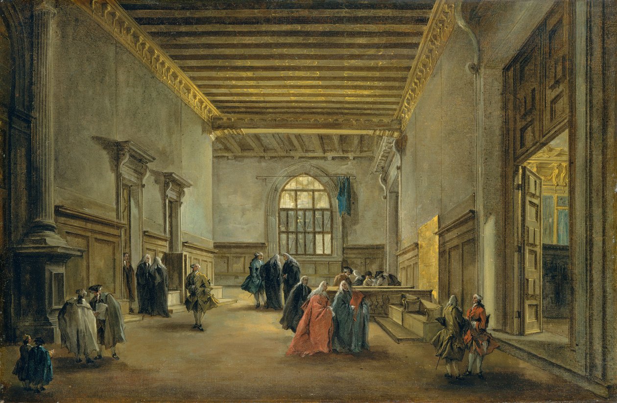 Forkammeret til Sala del Maggior Consiglio, ca. 1765-68. af Francesco Guardi