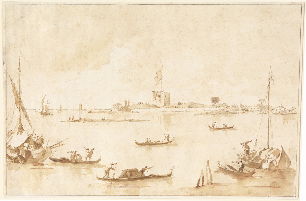 Fæstningen San Andrea fra lagunen af Francesco Guardi