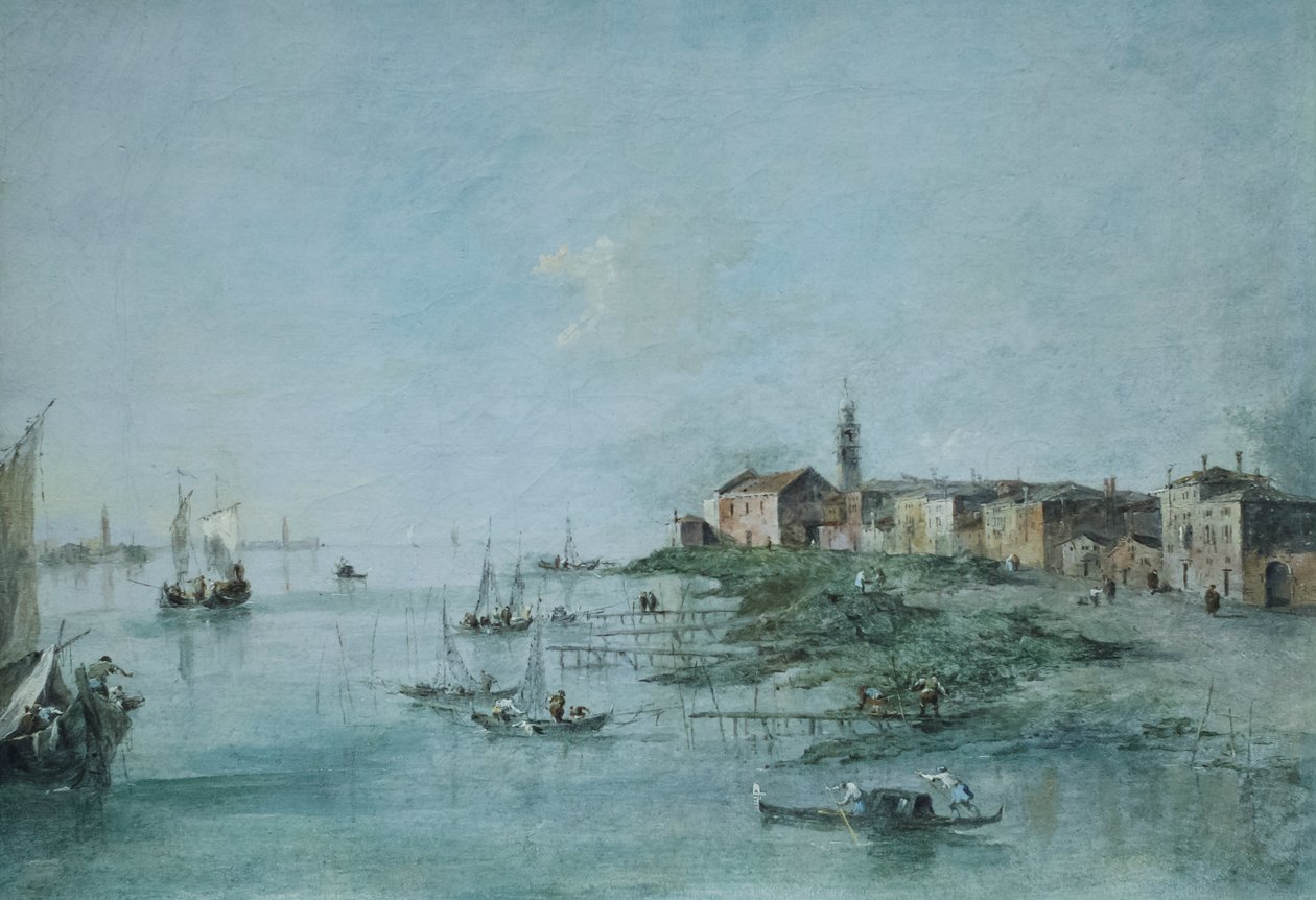 Giudecca-kanalen med Sankt Marthas kirke, ca. 170-80 (olie på lærred) af Francesco Guardi