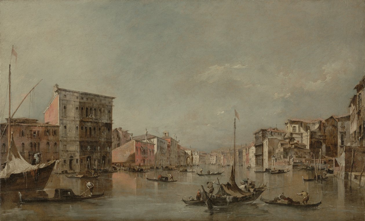 Canal Grande i Venedig med Palazzo Bembo, ca. 1768 af Francesco Guardi