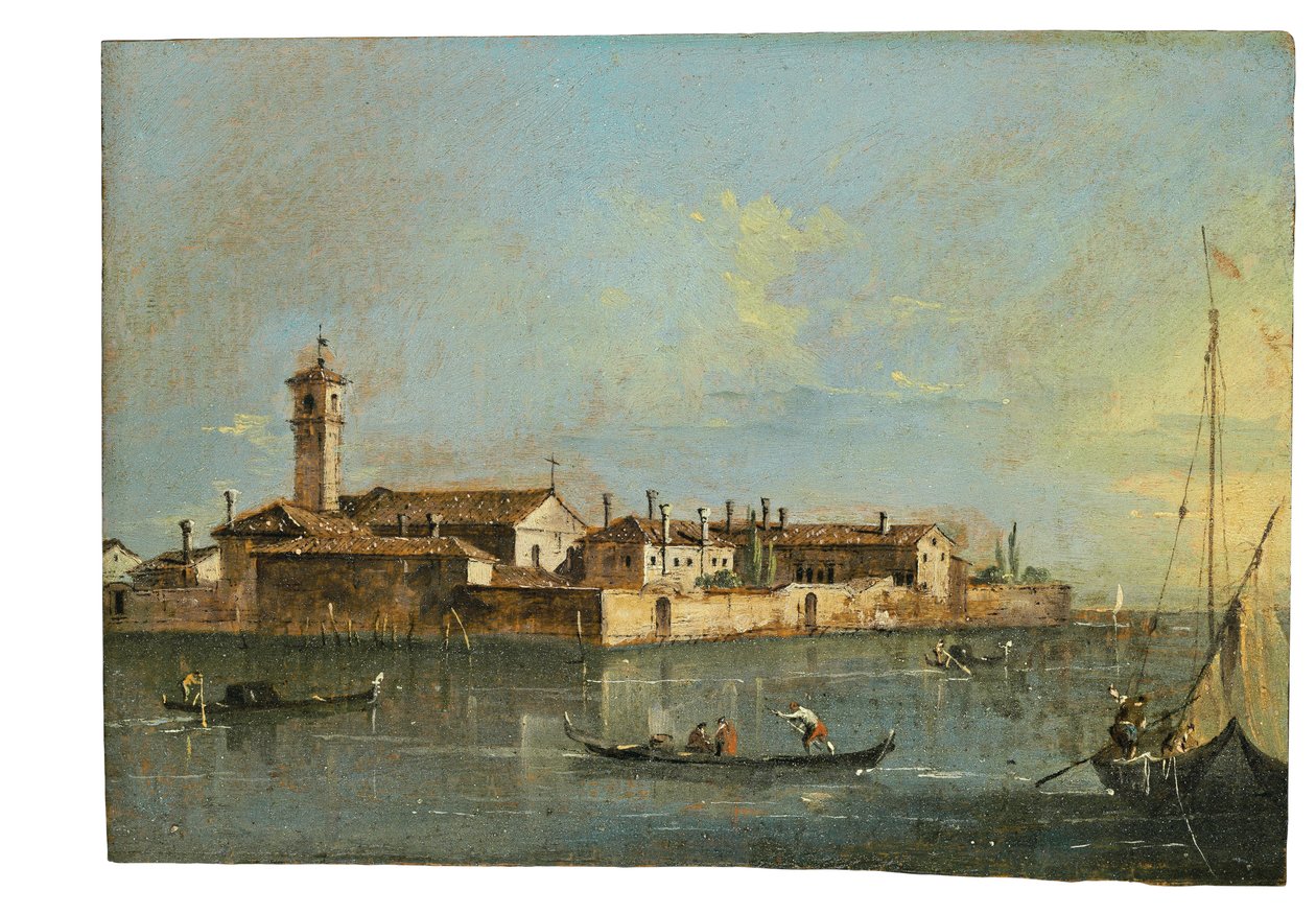 Øen Lazzaretto Vecchio, Venedig af Francesco Guardi
