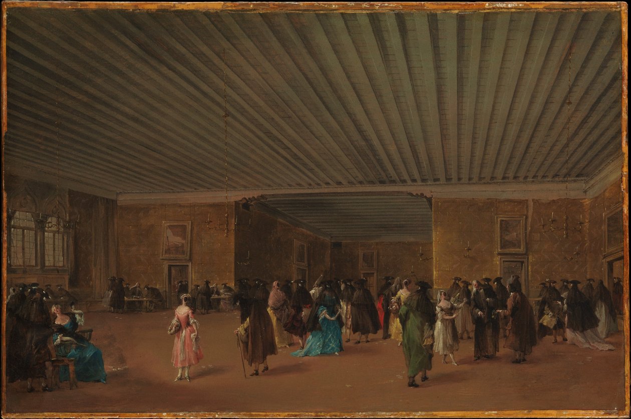 Det offentlige ridotto i Palazzo Dandolo af Francesco Guardi
