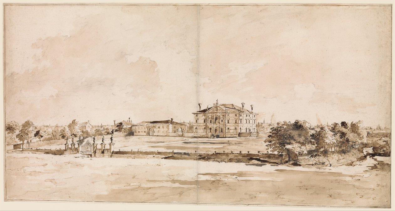 Villa Loredan nær Treviso af Francesco Guardi