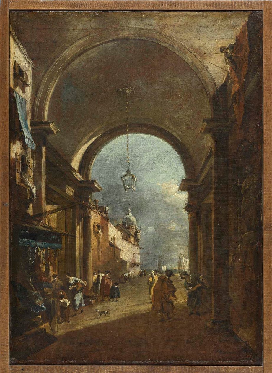 Udsigt gennem en port af Francesco Guardi