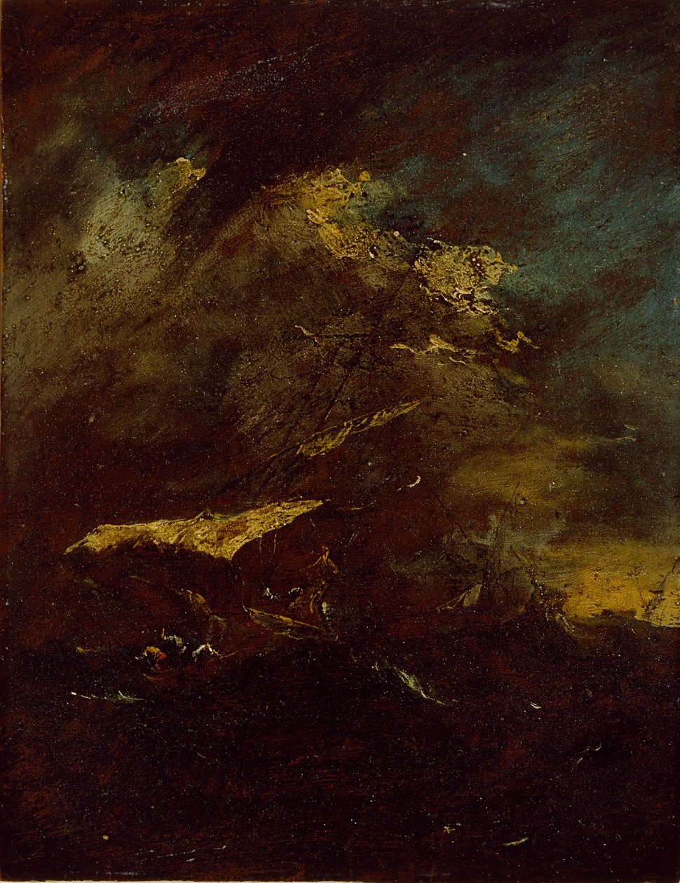 To fartøjer i en storm, 1700-tallet af Francesco Guardi