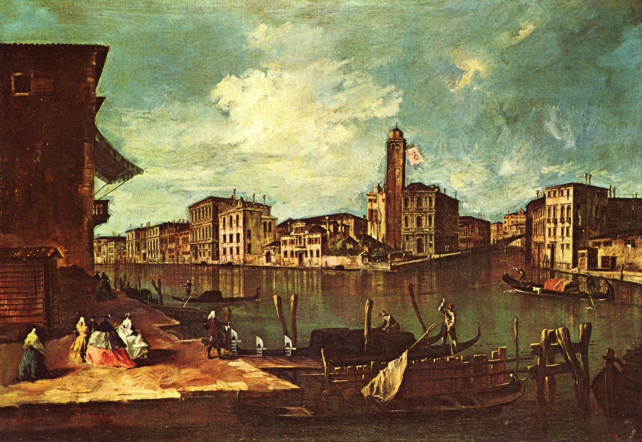 Venedig, Canal Grande med San Geremia, Palazzo Labia og indgangen til Cannaregio af Francesco Guardi