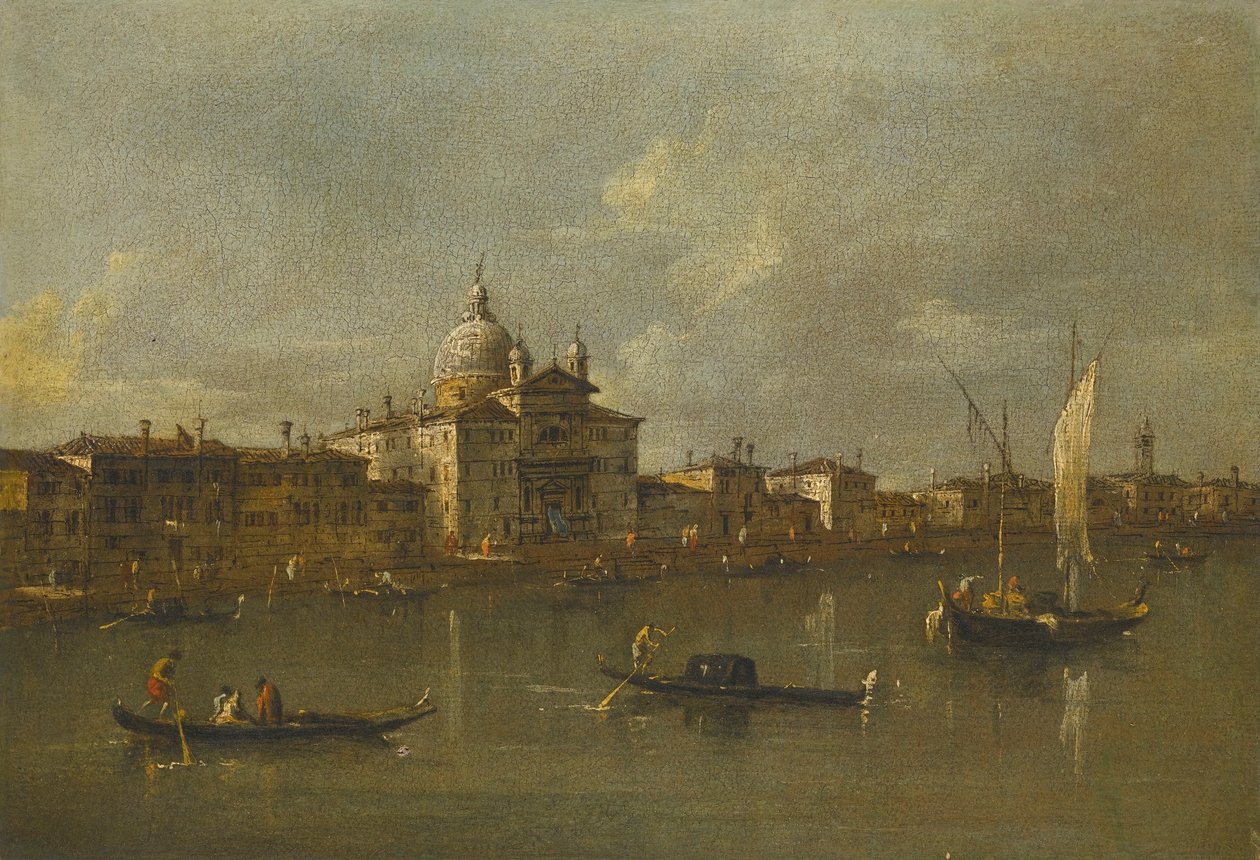 Venedig, udsigt mod Giudecca og kirken le Zitelle af Francesco Guardi
