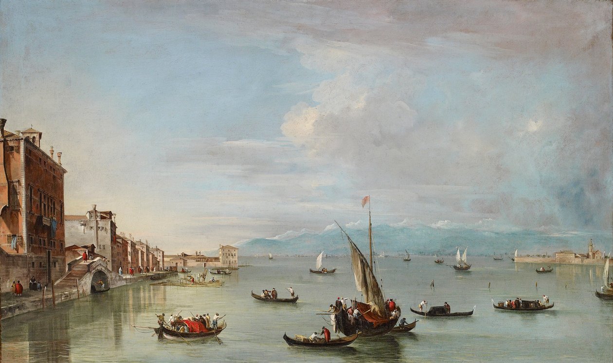 Venedig: Fondamenta Nuove med lagunen og øen San Michele, C1758 af Francesco Guardi
