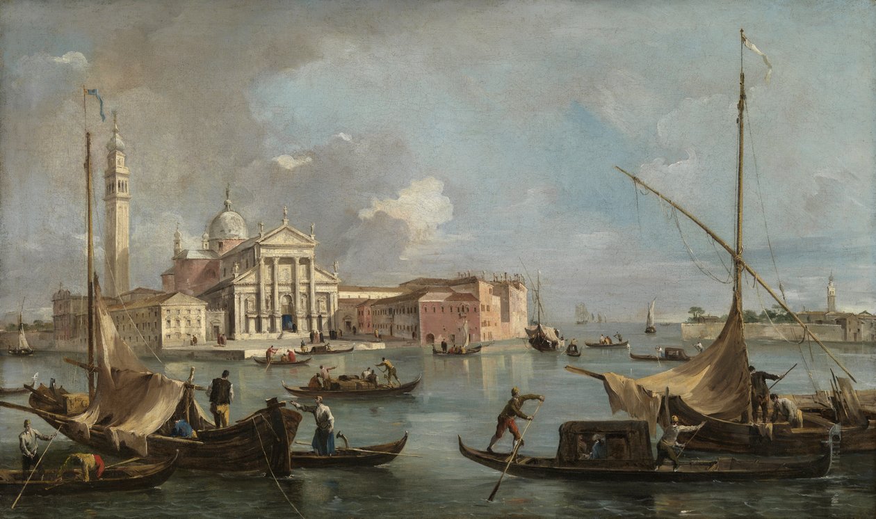 Udsigt over San Giorgio Maggiore, ca. 1760 (olie på lærred) af Francesco Guardi