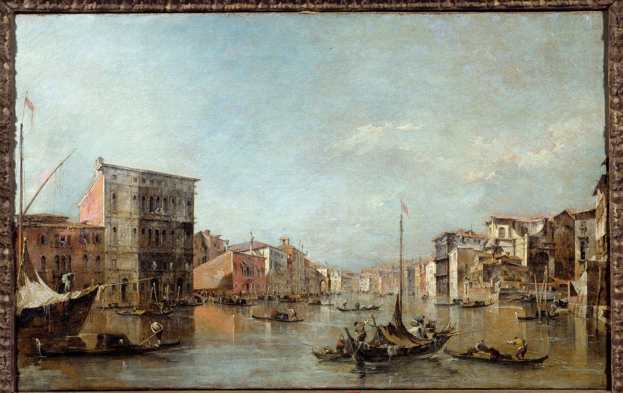 Udsigt over Canal Grande i Venedig Maleri af Francesco Guardi (1712-1793) Toulouse fra det 18. århundrede, Musee des Augustins af Francesco Guardi