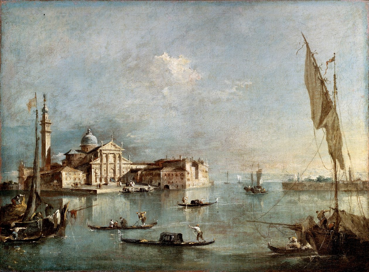 Udsigt over San Giorgio Maggiore-øen, mellem 1765 og 1775. af Francesco Guardi
