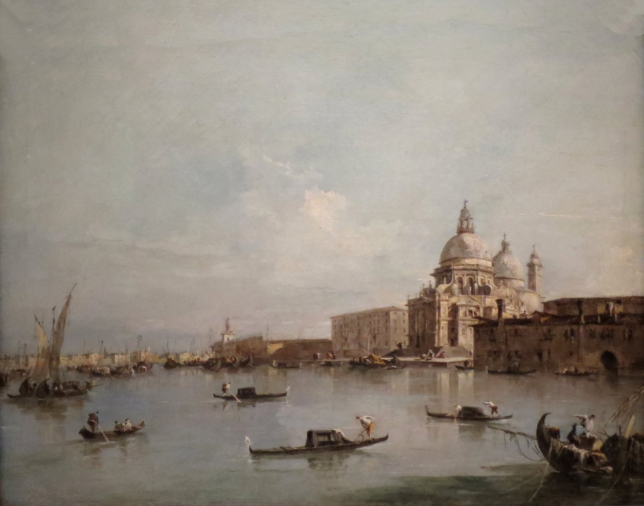 Udsigt over Santa Maria della Salute med Dogana di Mare af Francesco Guardi