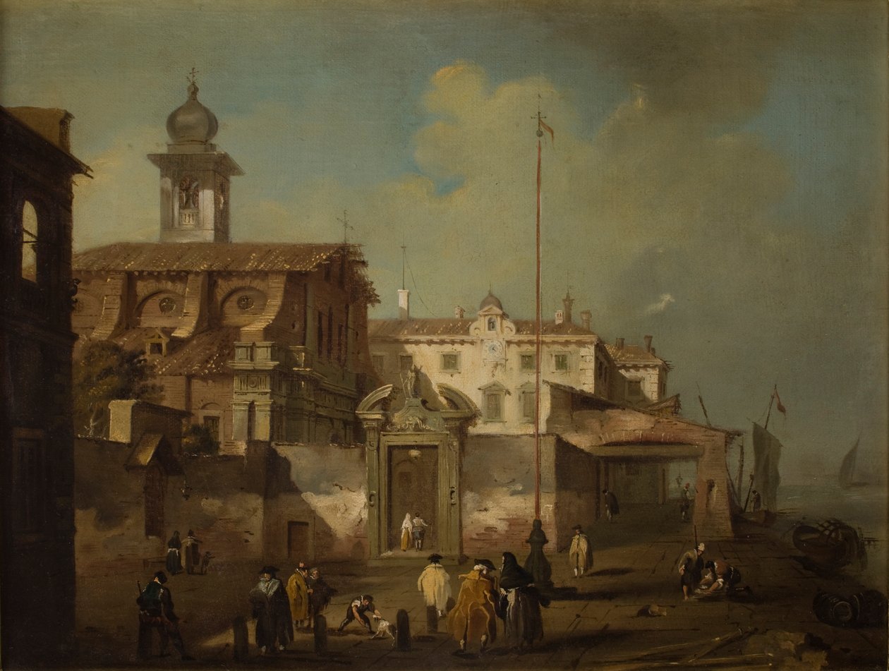 Udsigt over en italiensk by af Francesco Guardi
