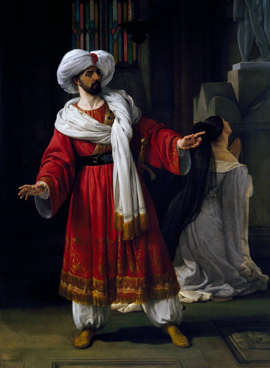 Giovanni David (1790-1864) i rollen som Alexander i melodrama Arabs in Gaul af Giovanni Papini (1796-1867) af Francesco Hayez
