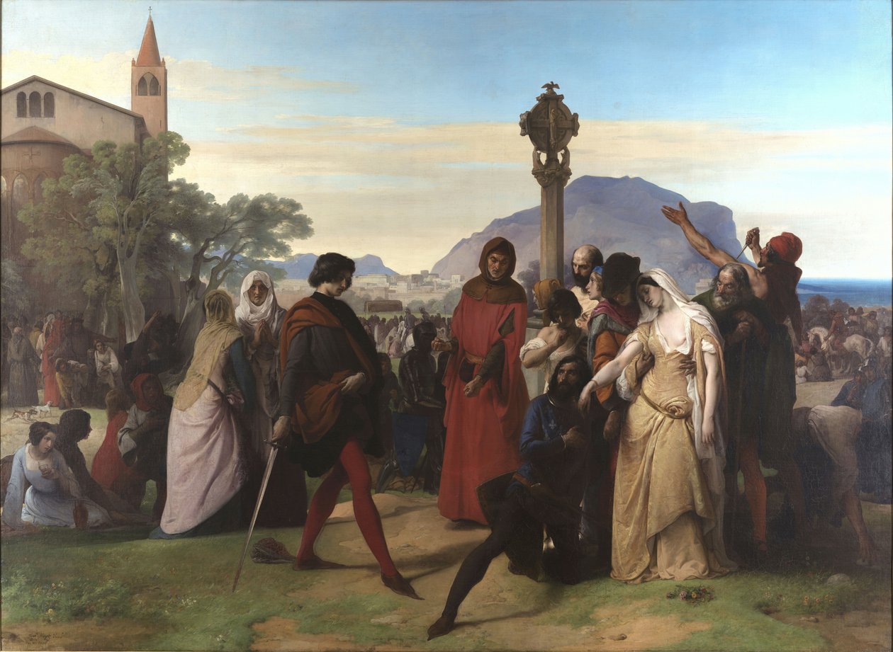 Italiensk: I vespri siciliani Den sicilianske vesper af Francesco Hayez