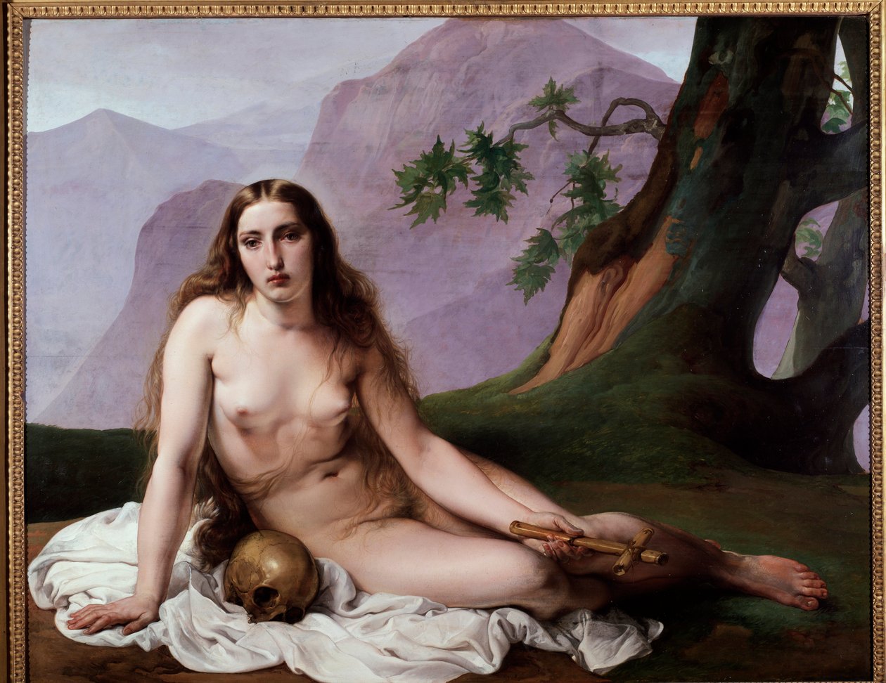 Marie Madeleine penitente (Penitent Mary Magdalene) Maleri af Francesco Hayez (1791-1882) 1825 Dim 118x150 cm Milano, Modern Art Gallery af Francesco Hayez